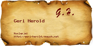 Geri Herold névjegykártya